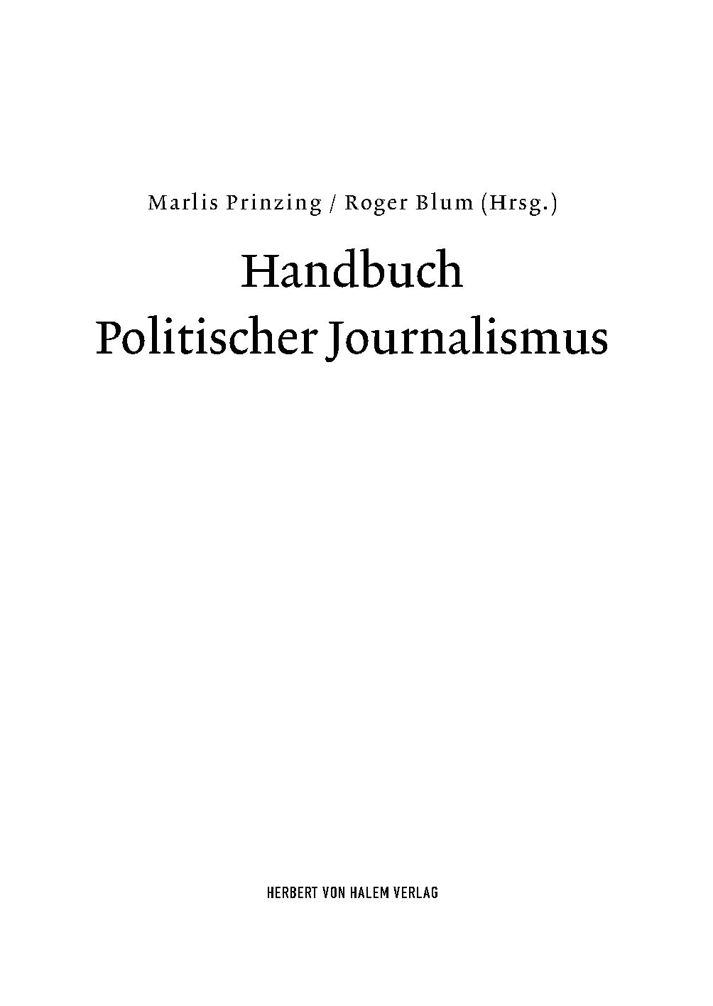Handbuch   Politischer Journalismus